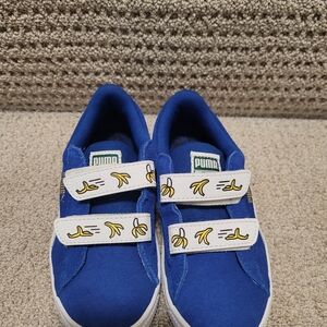 Puma Kids Blue Sneakers with Banana Design